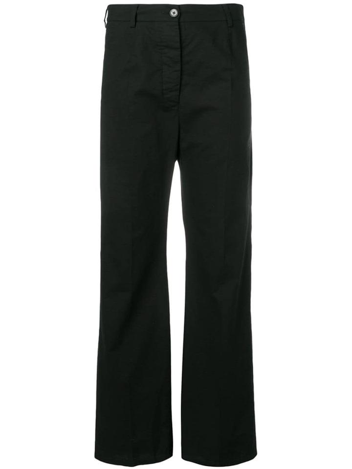 Mm6 Maison Margiela High Waisted Straight Trousers - Black
