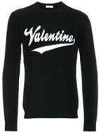 Valentino Baseball Logo Intarsia Sweater - Black