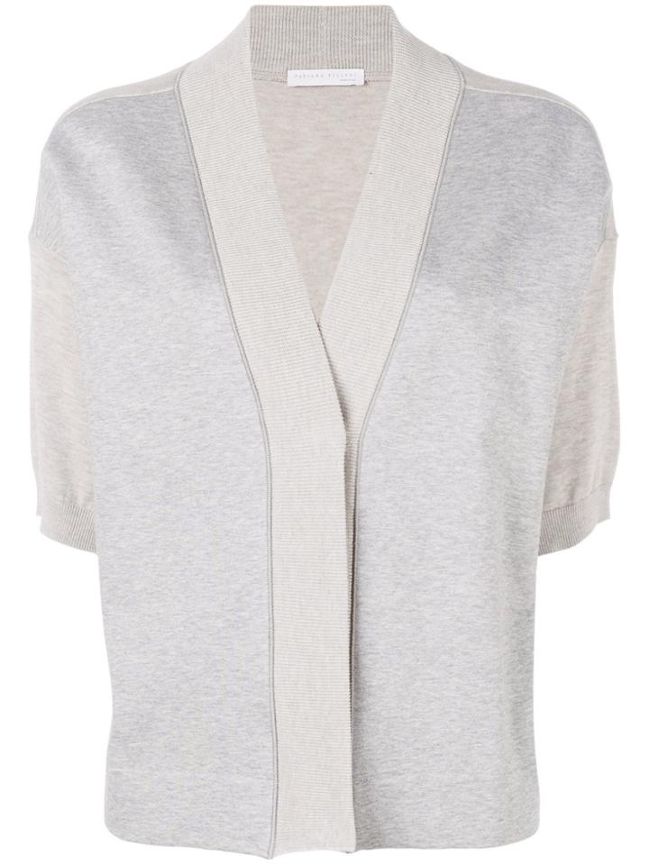 Fabiana Filippi Short Sleeve Cardigan - Grey