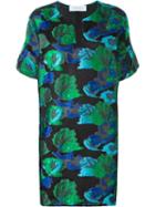 Gianluca Capannolo Floral Cloqué Shift Dress, Women's, Size: 38, Green, Polyester/cotton/silk/nylon