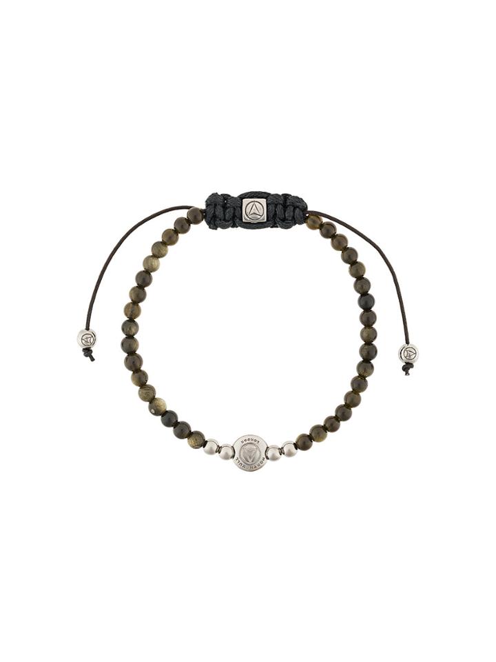 Northskull Adjustable Stone Bracelet - Black