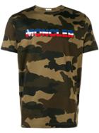Moncler Camouflage Print T-shirt - Green