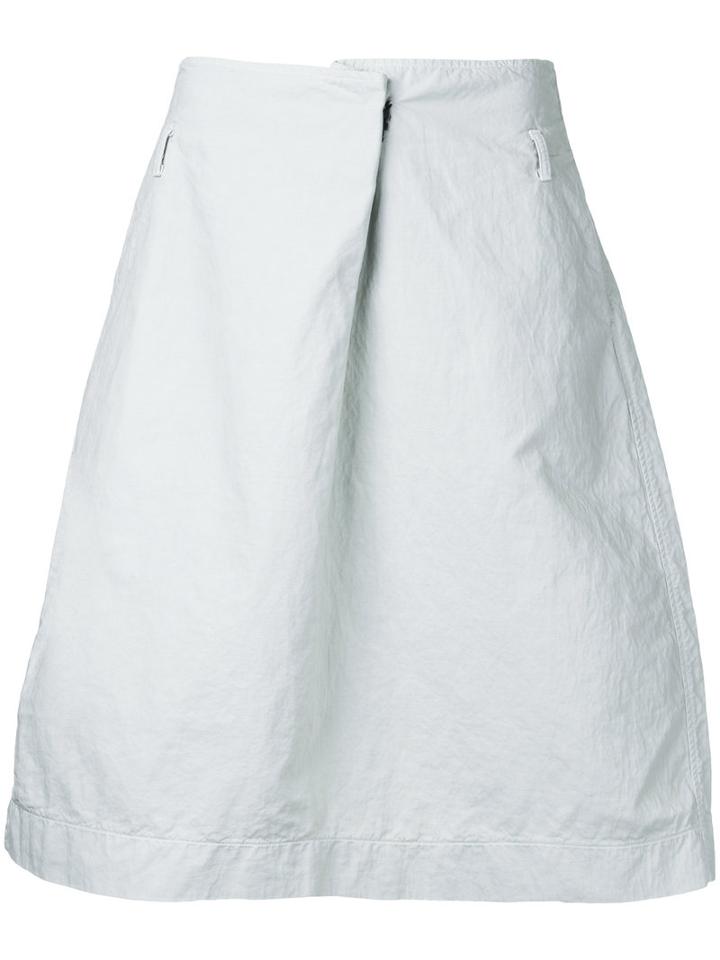 Album Di Famiglia - Midi A-line Skirt - Women - Cotton/linen/flax/polyamide - S, Grey, Cotton/linen/flax/polyamide