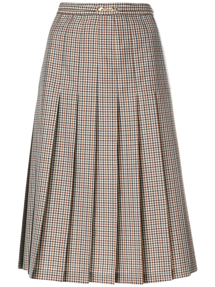 Maison Margiela Pleated Mid-length Check Skirt - Nude & Neutrals