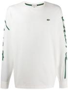 Lacoste Live Printed-sleeve Sweatshirt - White