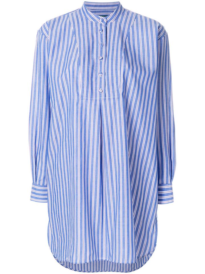 Alexa Chung Striped Shirt Dress - Blue