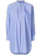 Alexa Chung Striped Shirt Dress - Blue