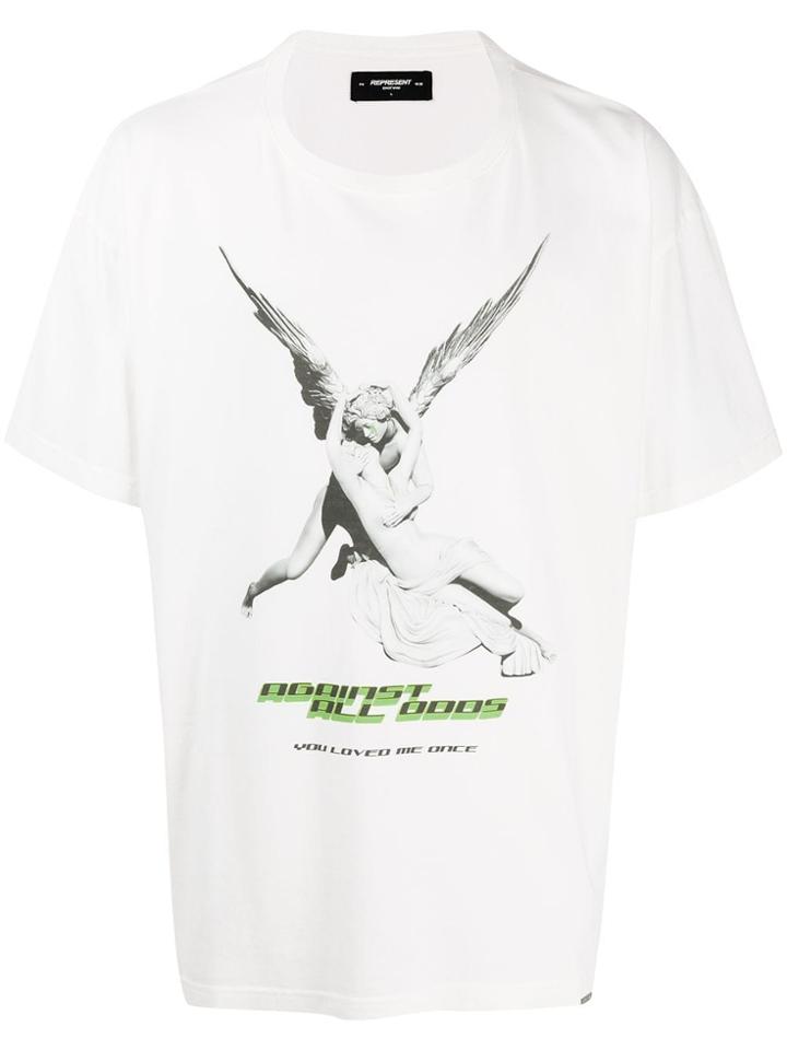 Represent Graphic Print Oversized T-shirt. - White