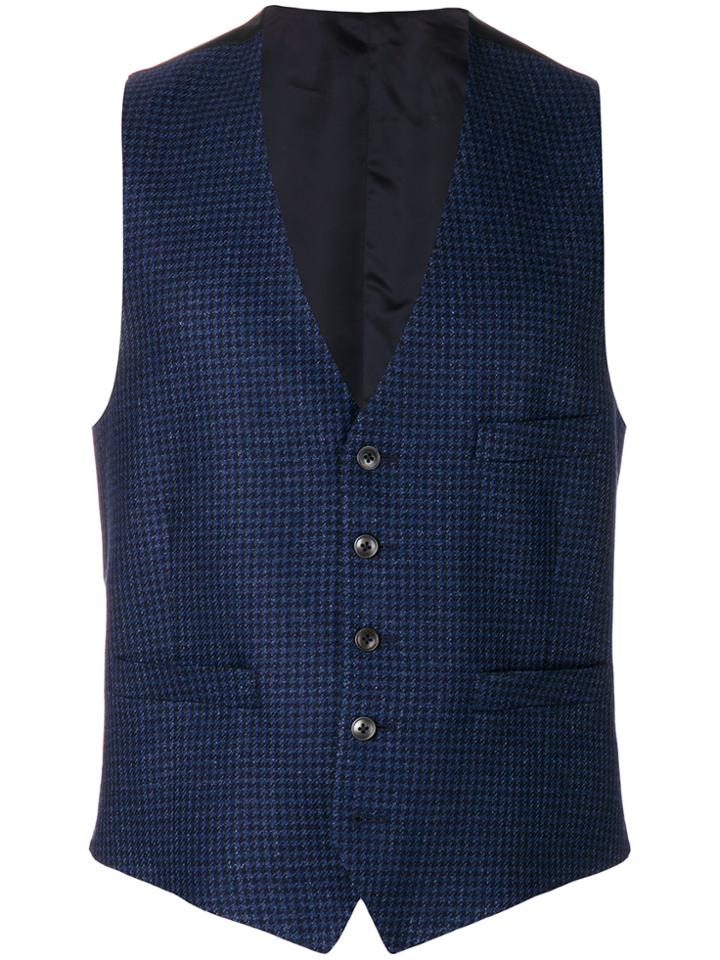 Lardini Tailored Fitted Waistcoat - Blue