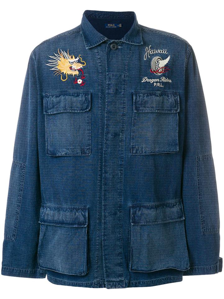 Polo Ralph Lauren Moto-inspired Embroidered Shirt - Blue