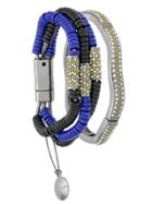 Camila Klein Millipede Leather Trim Two-bracelet Set - Metallic
