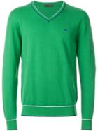 Etro V-neck Jumper, Men's, Size: Xl, Green, Cotton/polyester