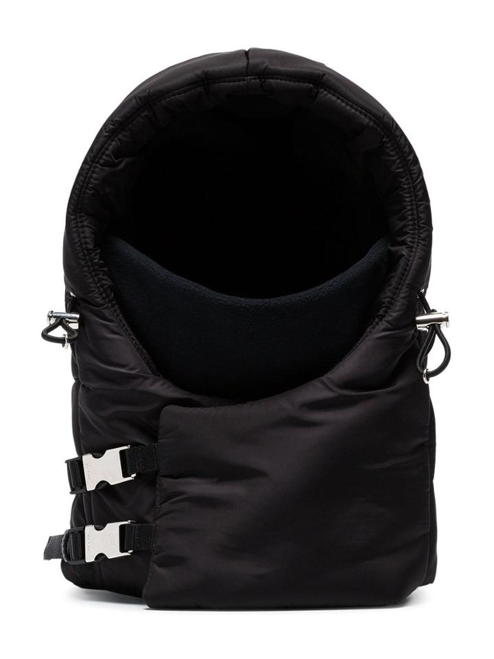 Prada Black Buckle Embellished Padded Hood Attachment