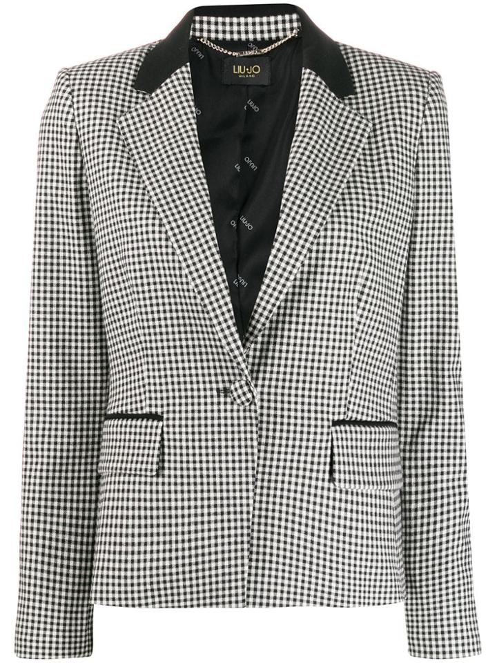 Liu Jo Check Print Blazer - Black