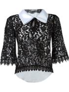 Martha Medeiros Lace Blouse, Women's, Size: 46, Black, Cotton/polypropylene/acetate/viscose