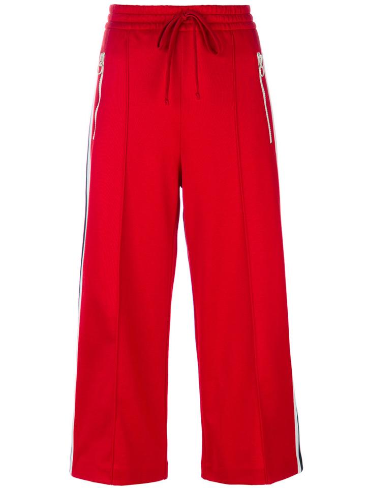 Gucci - Wide-leg Jogging Pants - Women - Cotton/polyester - M, Red, Cotton/polyester