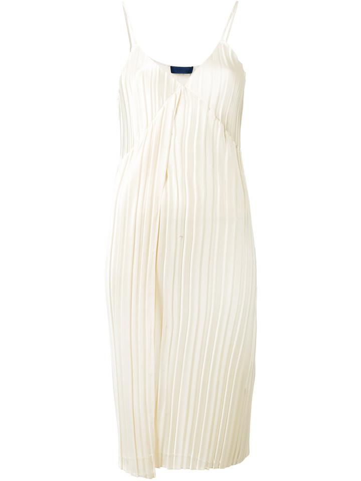 Sharon Wauchob - Pleated Slip Dress - Women - Polyester - 40, Nude/neutrals, Polyester