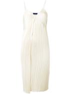 Sharon Wauchob - Pleated Slip Dress - Women - Polyester - 40, Nude/neutrals, Polyester