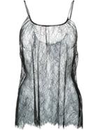 Saint Laurent - Floral Lace Vest Top - Women - Polyamide/viscose - 36, Black, Polyamide/viscose