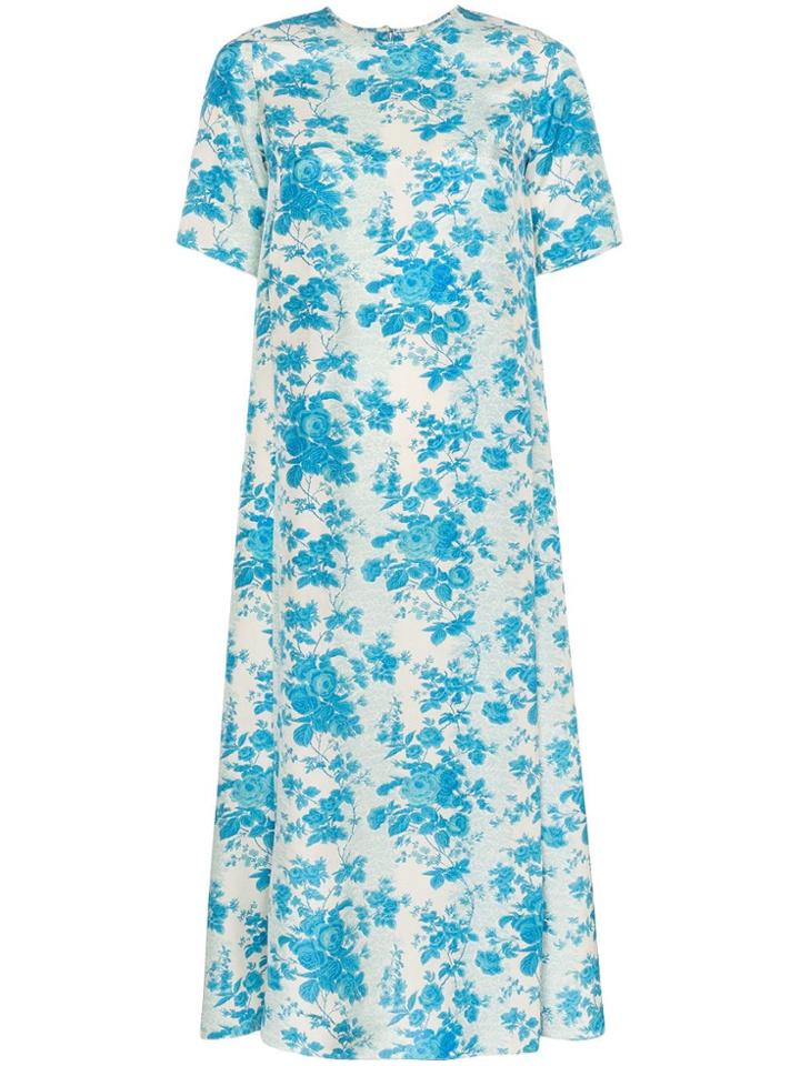 By Walid Tilda Loose Fit Midi Dress - Blue