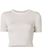 Cushnie Et Ochs - Ribbed Crop Top - Women - Polyester/rayon - L, Pink/purple, Polyester/rayon