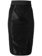 Dolce & Gabbana Panelled Lace Pencil Skirt - Black