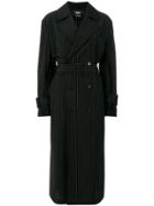 Yang Li Striped Trench Coat - Black