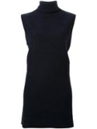 Dion Lee Sleeveless Turtleneck Sweater, Women's, Size: 8, Black, Merino