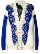 Kansai Yamamoto Vintage Embroidered Loose Fit Cardigan - Nude &