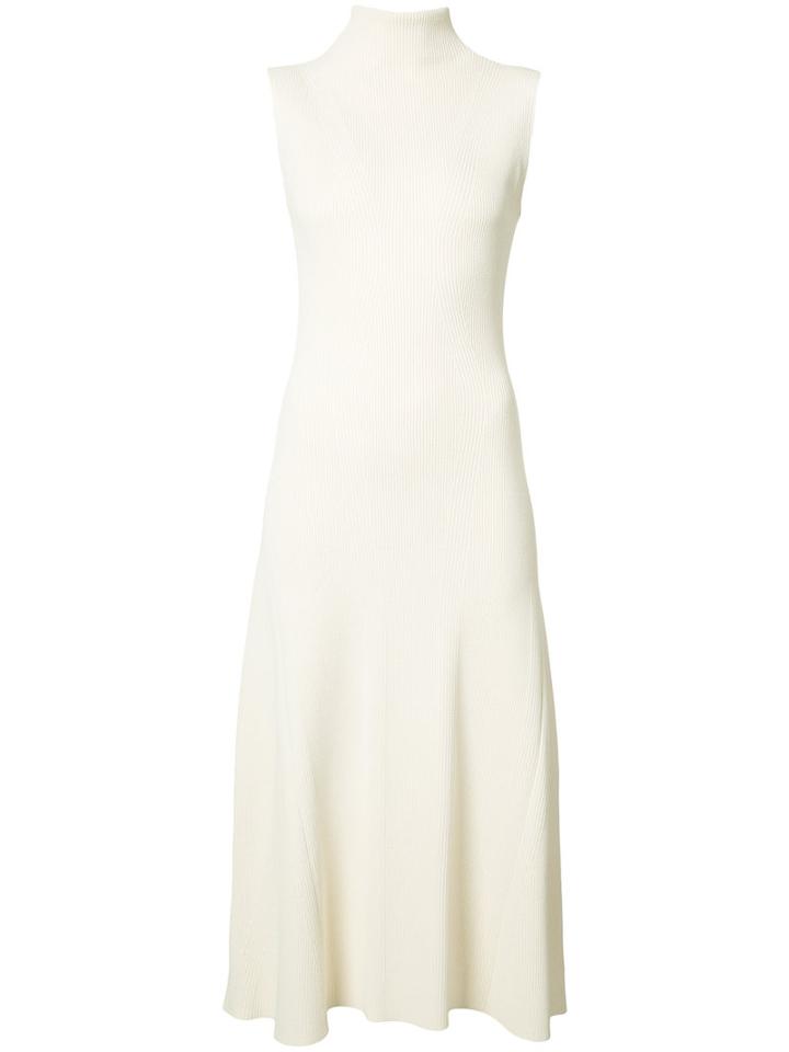 Barbara Casasola - Flared Turtleneck Dress - Women - Polyamide/viscose - 38, White, Polyamide/viscose