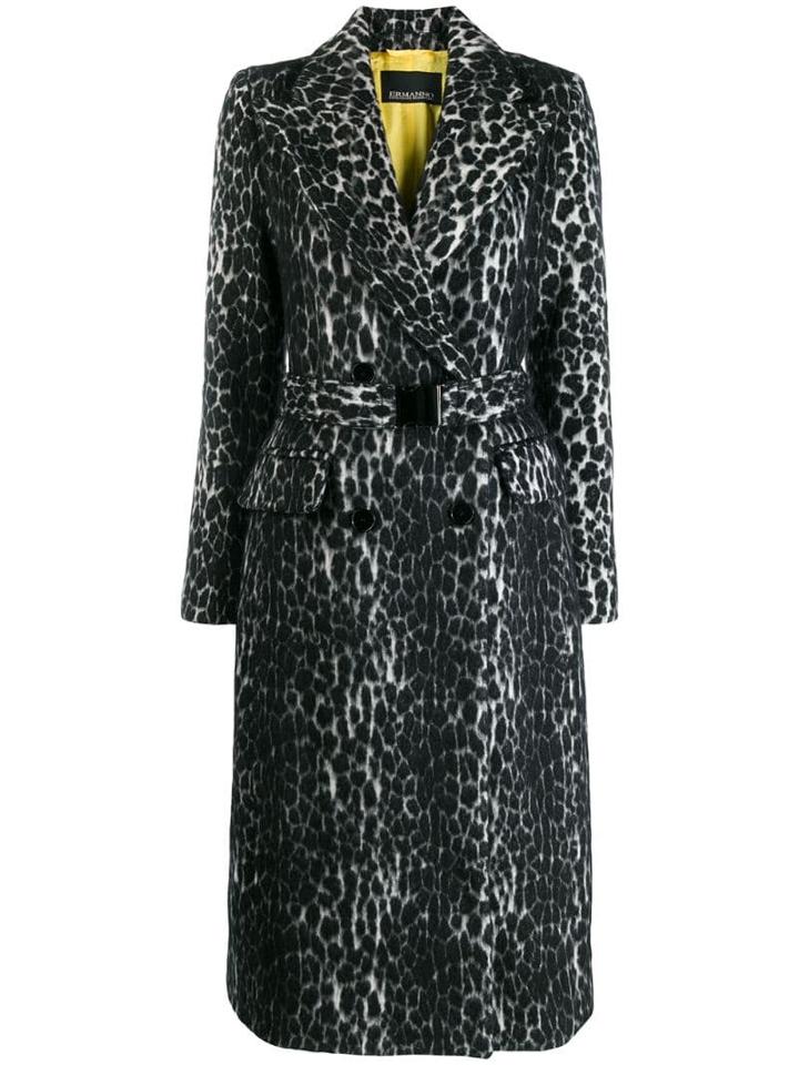 Ermanno Ermanno Animal Print Coat - Grey