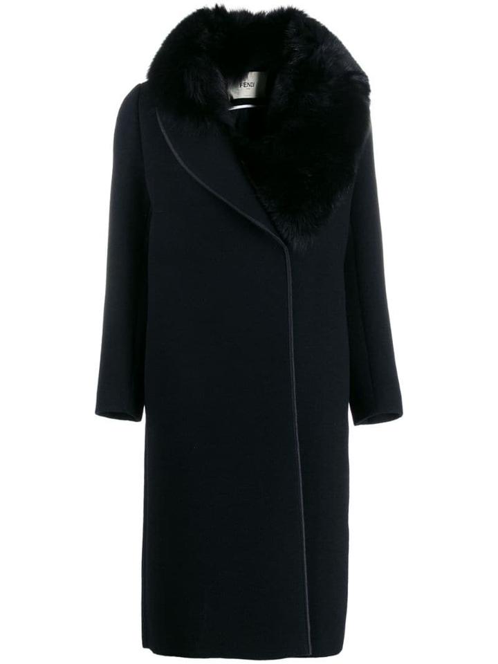 Fendi Fox-fur Collar Coat - Black