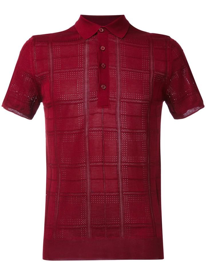 Paolo Pecora - Polo Shirt - Men - Cotton - M, Pink/purple, Cotton