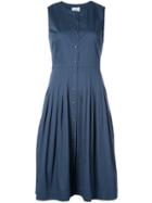 Akris Punto Pleated Denim Shirt Dress - Blue
