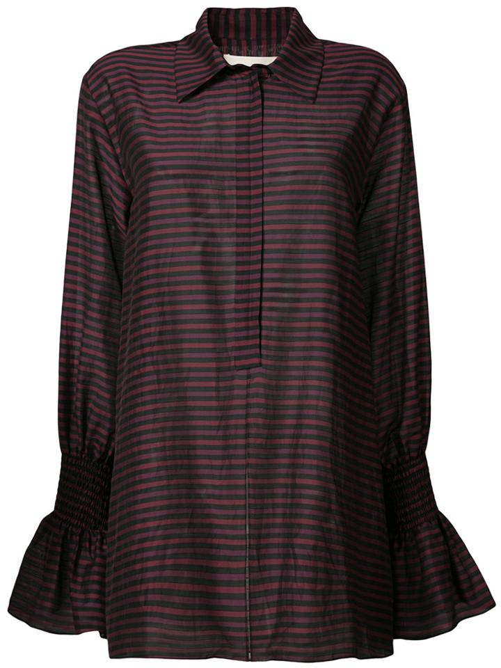 By. Bonnie Young Striped Long Blouse - Red