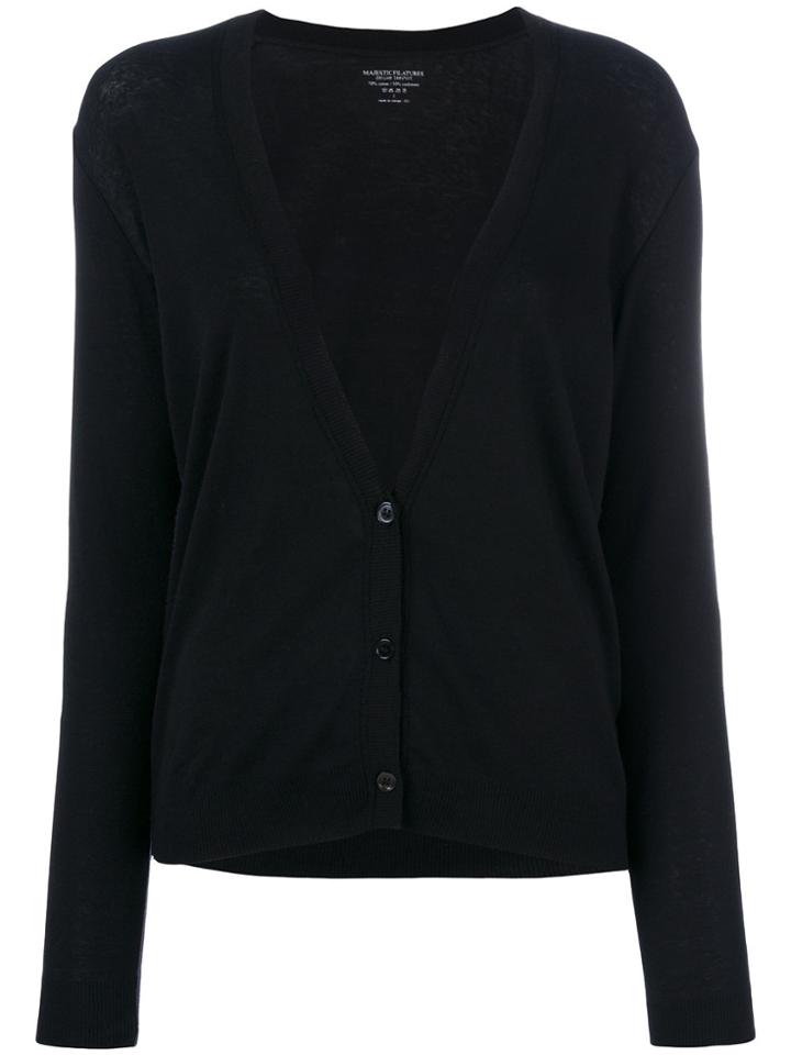 Majestic Filatures V-neck Cardigan - Black
