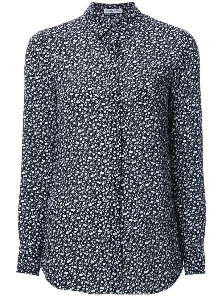 Altuzarra Floral Print Shirt, Women's, Size: 36, Black, Silk