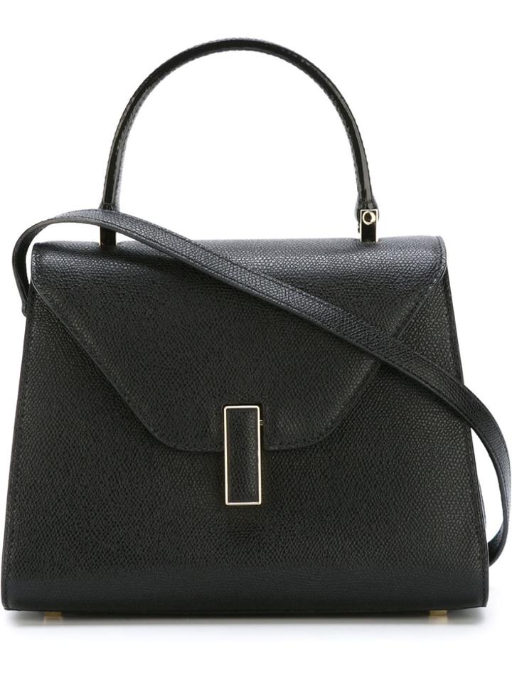 Valextra Buckle Detail Satchel Bag - Black