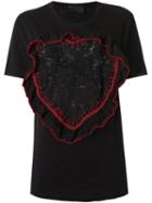 Andrea Bogosian Embroidered T-shirt, Women's, Size: G, Black, Cotton