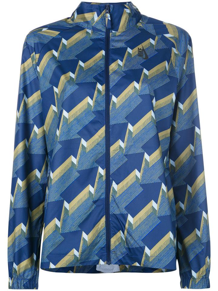 Nike - Arrow Print Jacket - Women - Nylon/polyester - M, Blue, Nylon/polyester