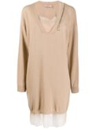 Twin-set Layered Sweater Dress - Neutrals