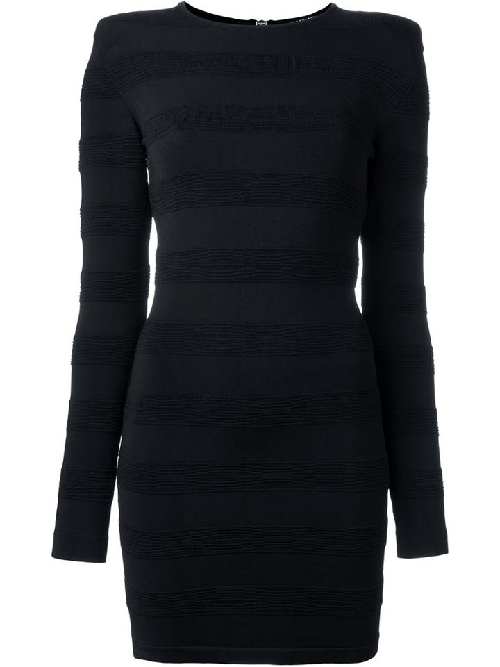 Balmain Fitted Mini Dress, Women's, Size: 36, Black, Viscose/polyamide/spandex/elastane