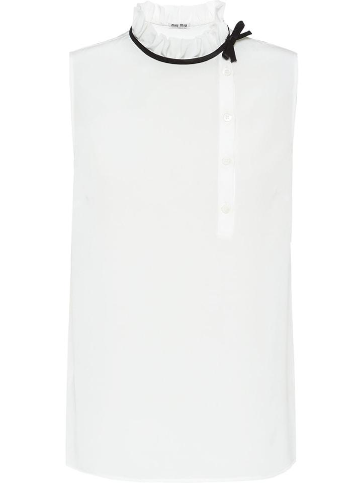 Miu Miu Sleeveless Fitted Top - White