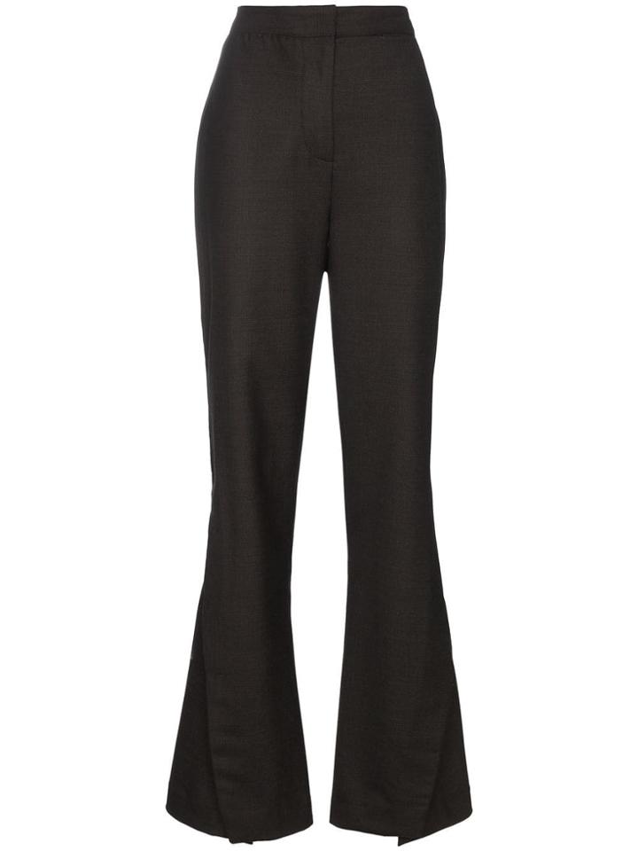 Wright Le Chapelain High Waist Buttoned Wool Trousers - Brown