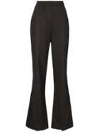 Wright Le Chapelain High Waist Buttoned Wool Trousers - Brown