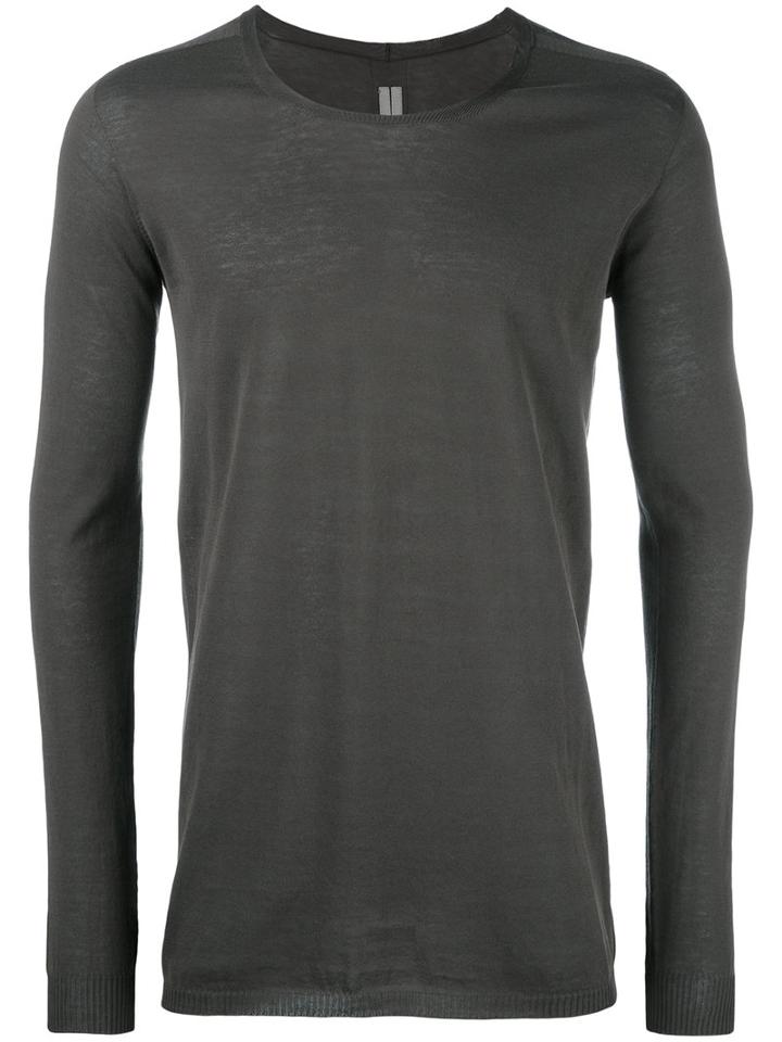 Rick Owens Round Neck Jumper, Size: Medium, Grey, Cotton