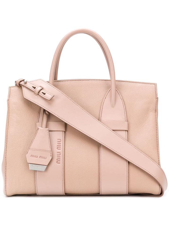 Miu Miu Top-handle Logo Tote - Pink