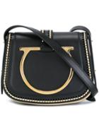 Salvatore Ferragamo Oversized Gancio Saddle Bag, Women's, Black