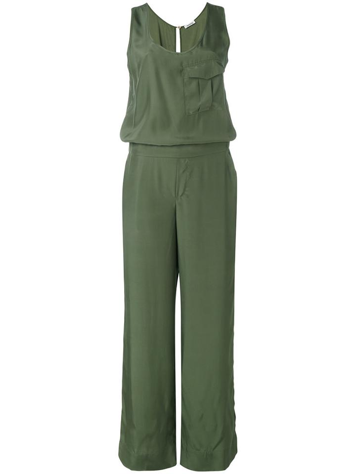 P.a.r.o.s.h. - Flared Jumpsuit - Women - Silk - S, Green, Silk