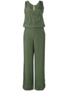 P.a.r.o.s.h. - Flared Jumpsuit - Women - Silk - S, Green, Silk